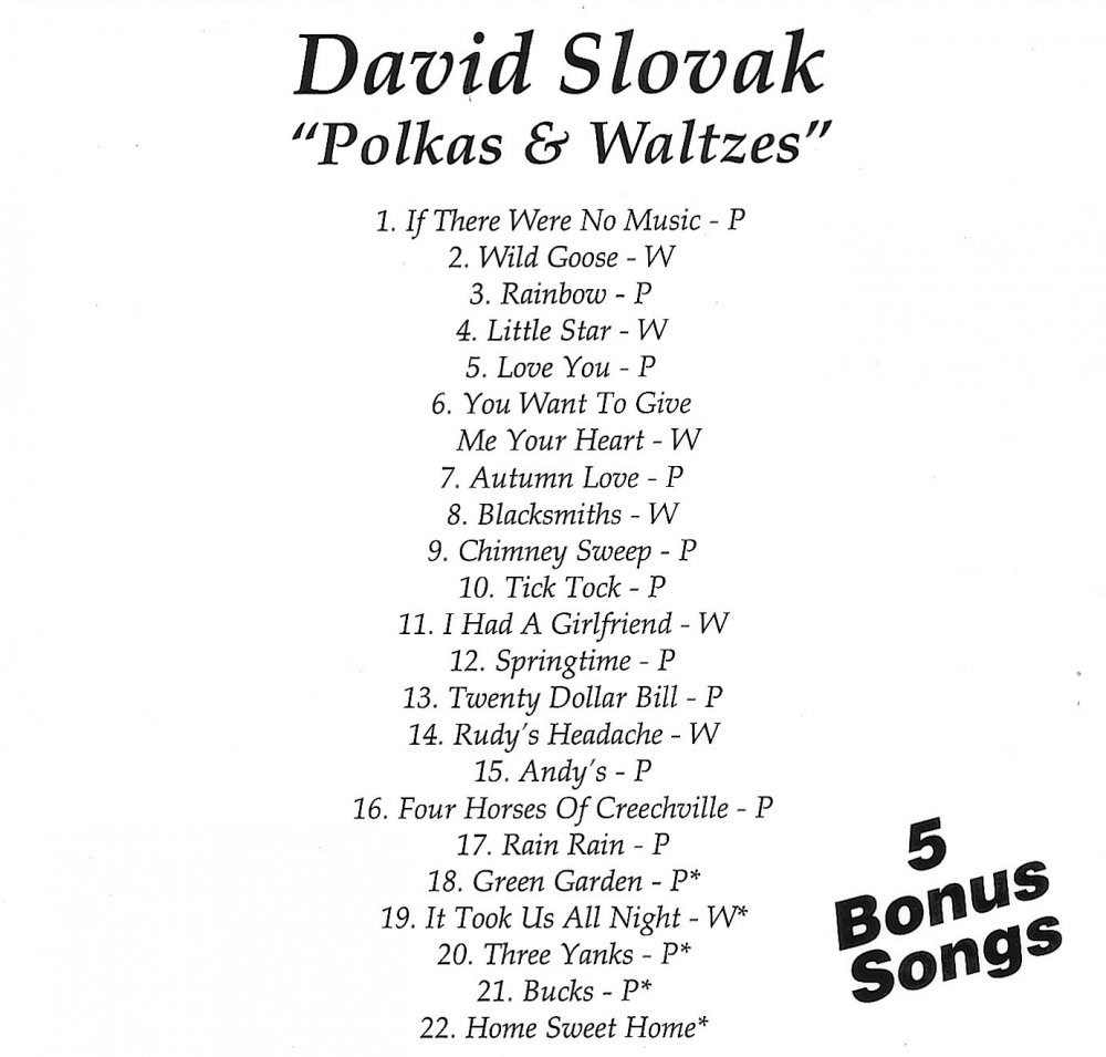 David Slovak Polkas & Waltzes - Click Image to Close